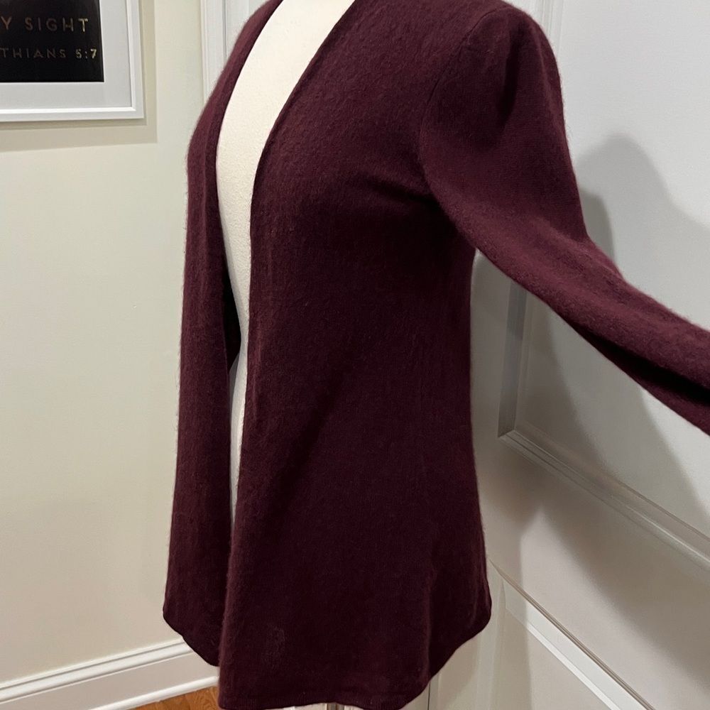 41 Hawthorne 100% Cashmere Leena Draped Maroon Cardigan Size Large - Picture 5 of 16